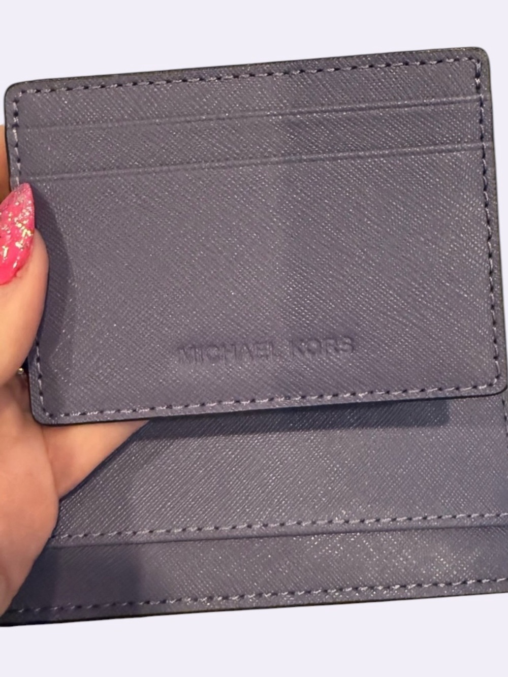 Michael Kors Purple Saffiano Leather Bifold Wallet w/ Removable ID Holder NWOT - Picture 4 of 5